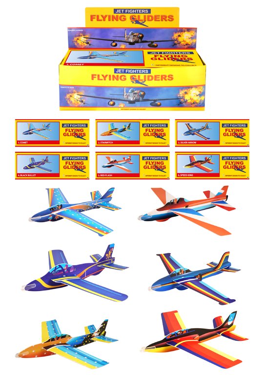 Super Air Aces Jet Fighter Plane Gliders (50cm) 6 Assorted Designs