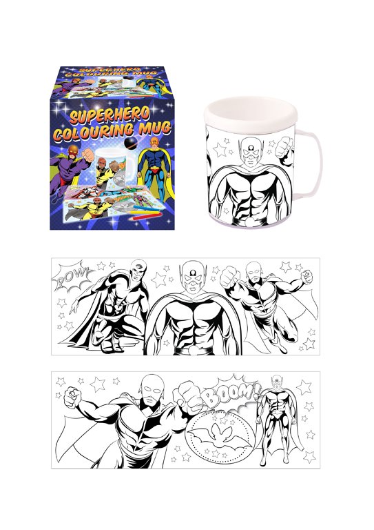 Superhero Colouring Mug with 2 Assorted Designs