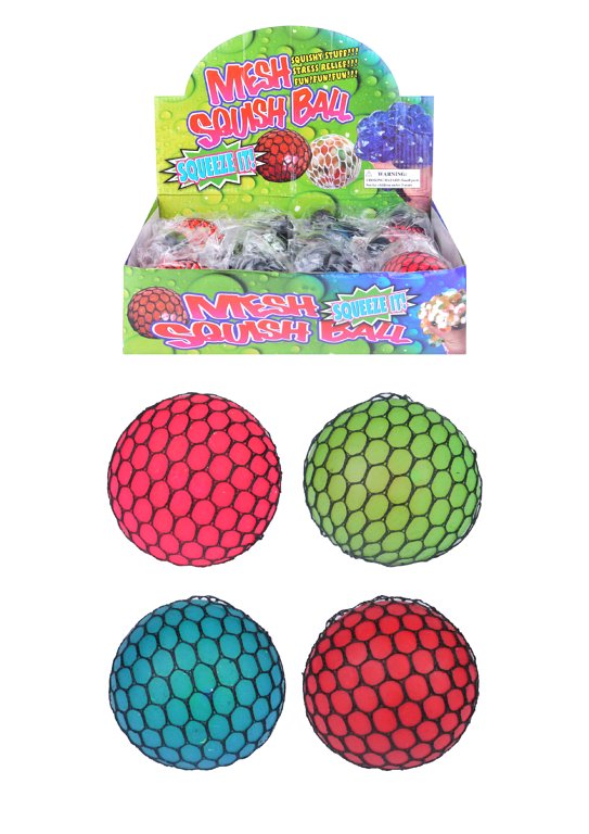 Mesh Squeeze Ball (7cm) 4 Assorted Colours