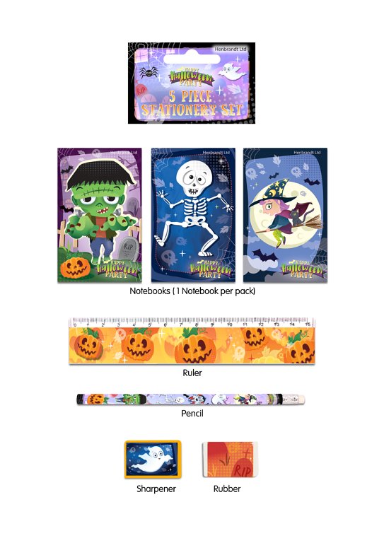 5pc Halloween Stationery Set
