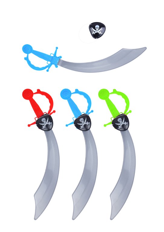 Pirate Cutlass with Eyepatch 2pc Set (45cm) 3 Assorted Colours