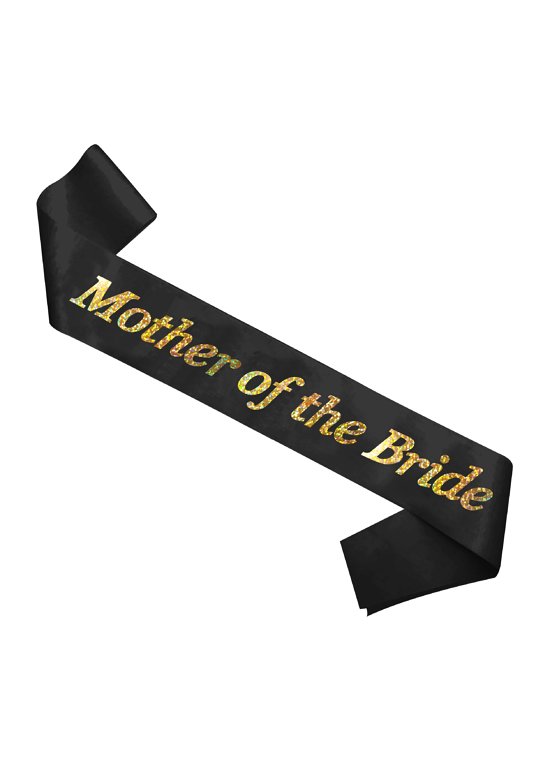Mother of the Bride Hen Party Sash (Black with Holographic Text)