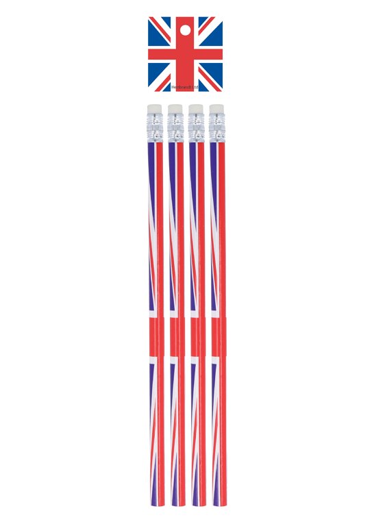 Union Jack Pencils with Erasers