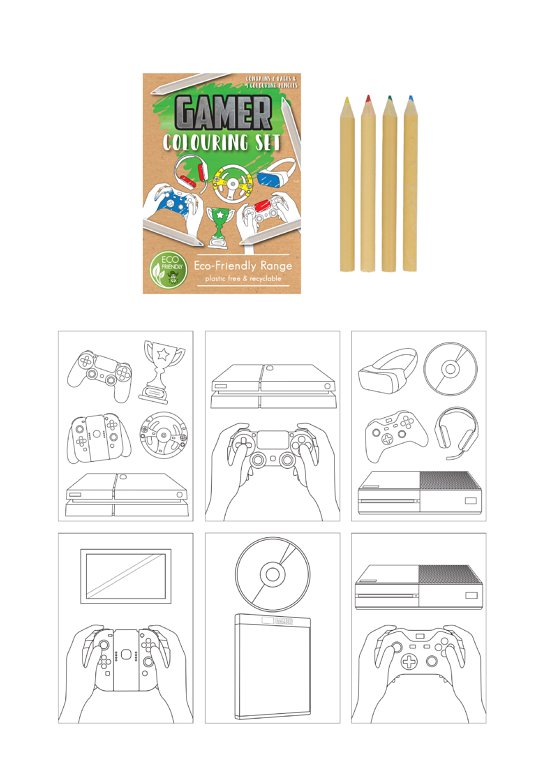 'Eco-Friendly' Mini Gamer Colouring Set (14cm x 10cm)