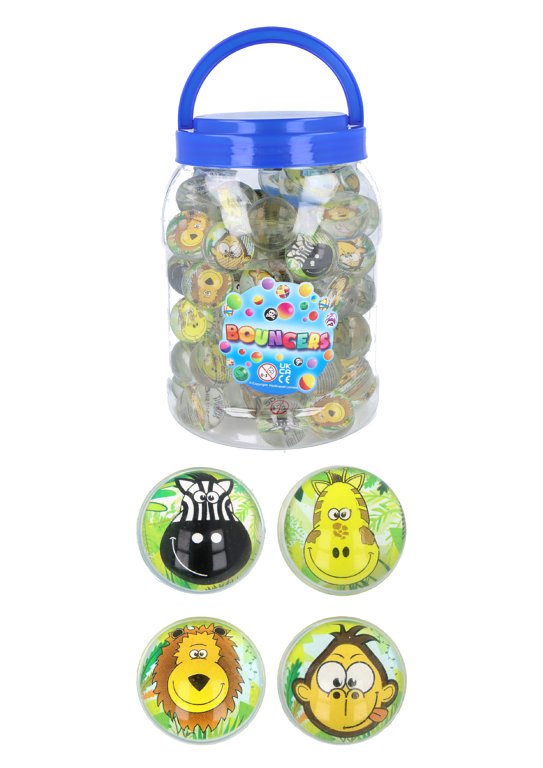 Jungle Animal Bouncy Balls / Jet Balls (3.3cm) 4 Assorted Designs