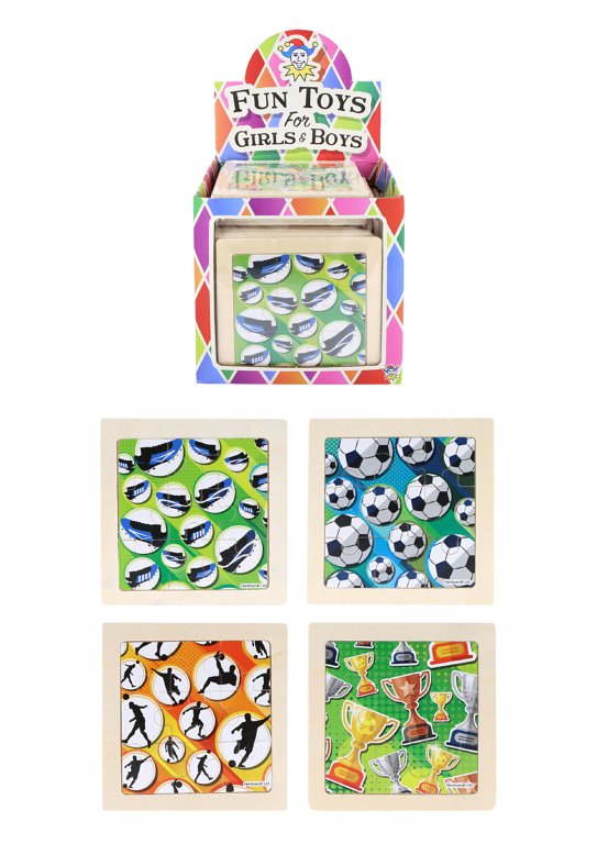 Wooden Football Mini Jigsaw Puzzle (11cm) 4 Assorted Designs