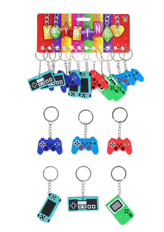 Gamer Keychains 12-Pack (5cm) 6 Assorted Designs