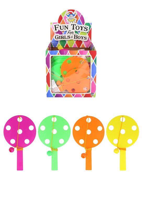 Paddle Bat and Ball Games (14cm) 4 Assorted Colours