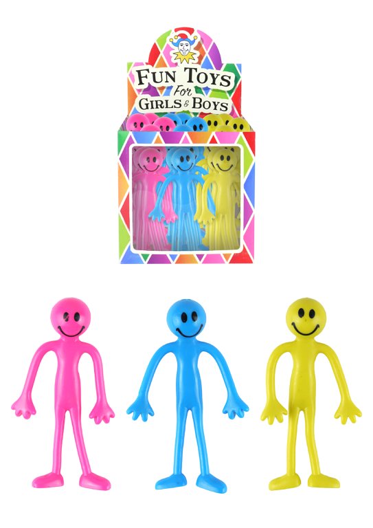 Bendy People with Smiling Faces (13cm) 3 Assorted Designs
