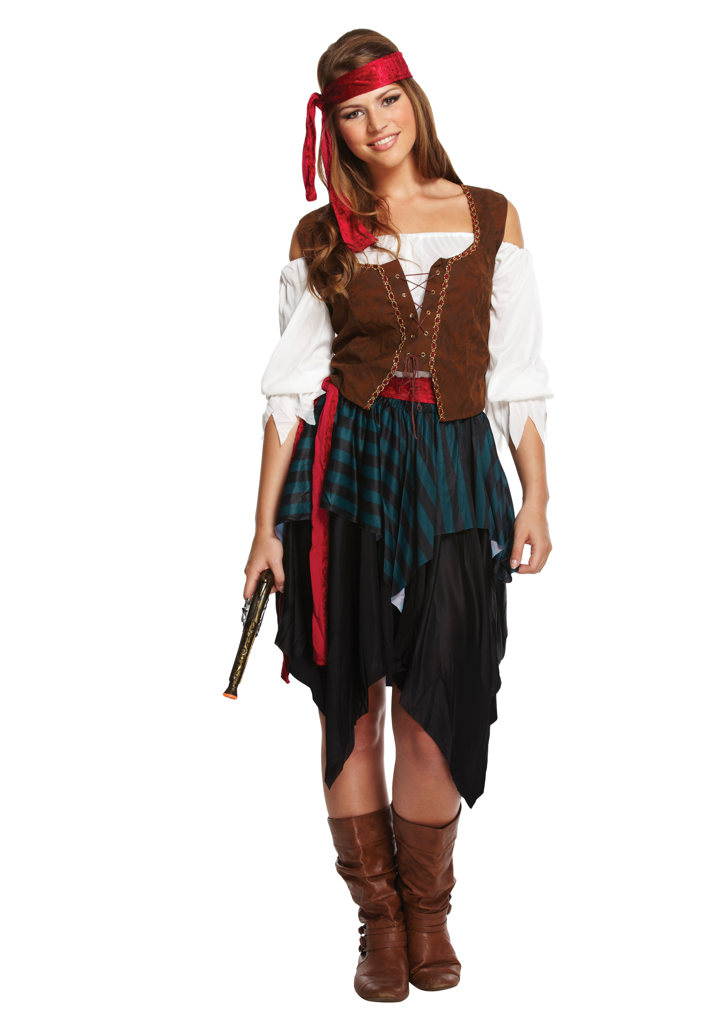Lady Caribbean Pirate One Size Adult Fancy Dress Costume Henbrandt Ltd 2676